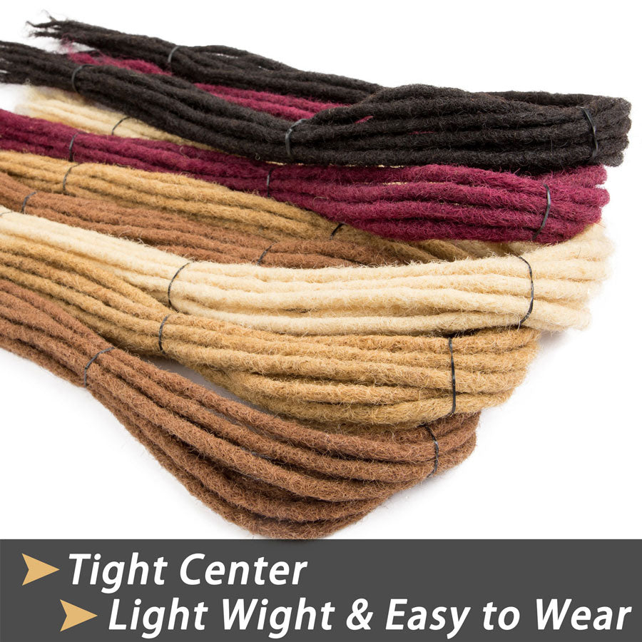 Double Pointy End Dreadlocks Extensions Human Hair Dreads Locs For Men and Women 0.4cm Thin  28 Inch