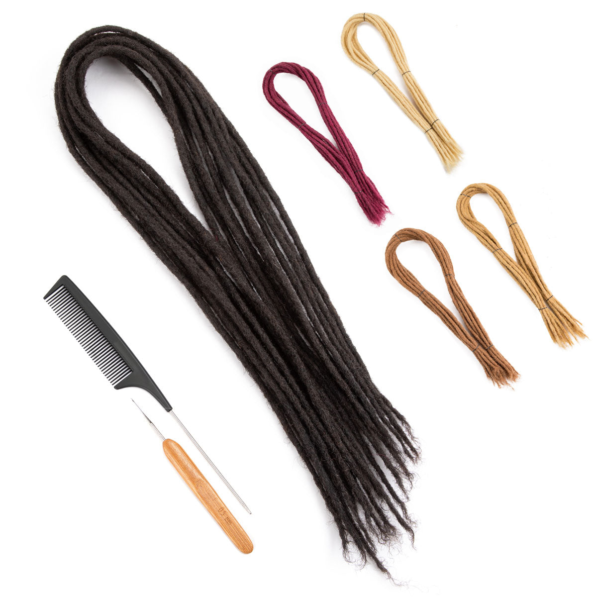 Double Pointy End Dreadlocks Extensions Human Hair Dreads Locs For Men and Women 0.4cm Thin  28 Inch