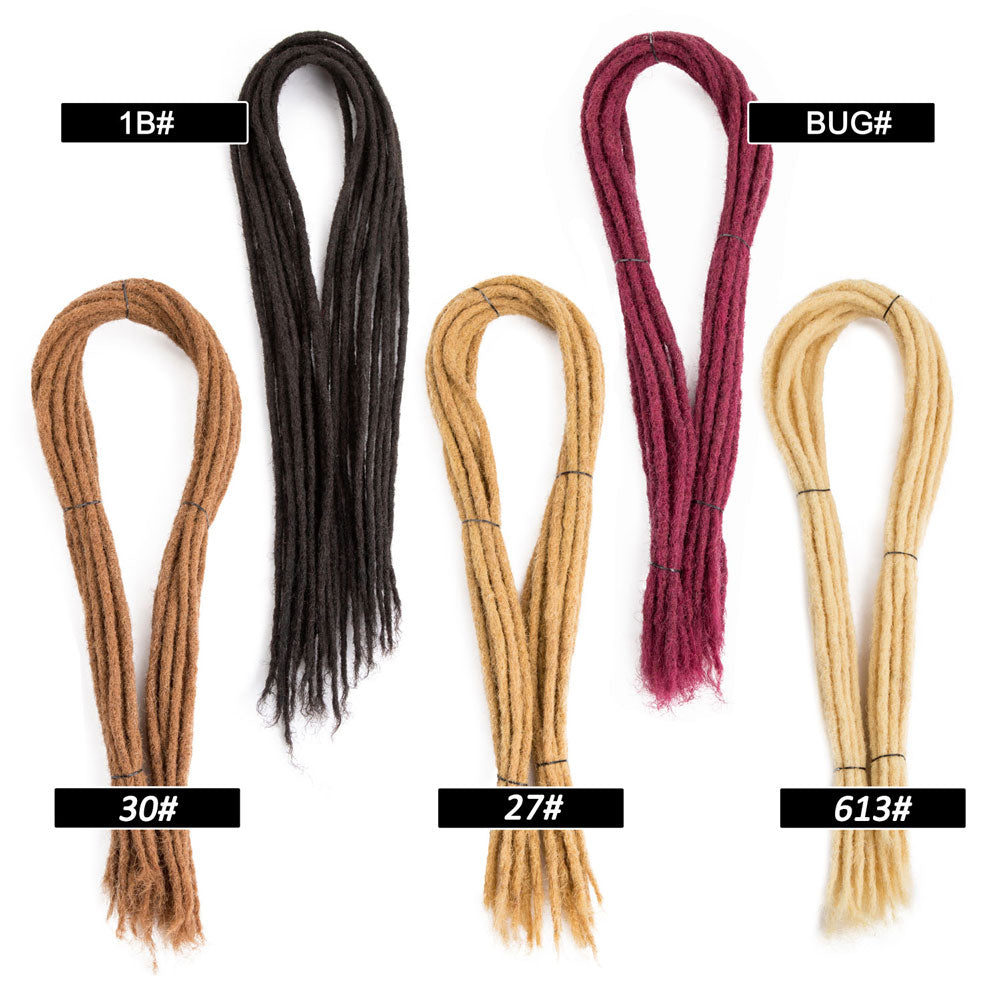 Double Pointy End Dreadlocks Extensions Human Hair Dreads Locs For Men and Women 0.4cm Thin  28 Inch
