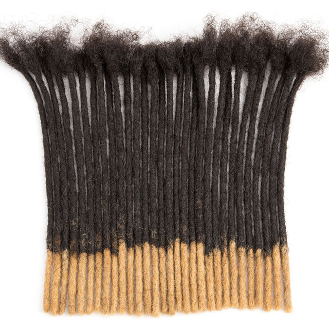 T1B/27 honey blonde tips human hair dreadlocks extensions, handmade locs, 0.4-0.6cm thickness.