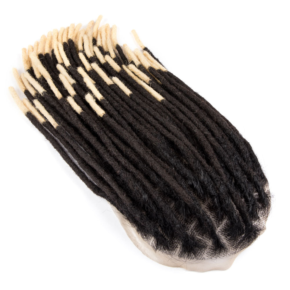 Afro Dreadlocks Toupee Afro locs Base Unit For Black Men 100% Human Hair Weave Hair Unit 8x10inch with Transparent Lace