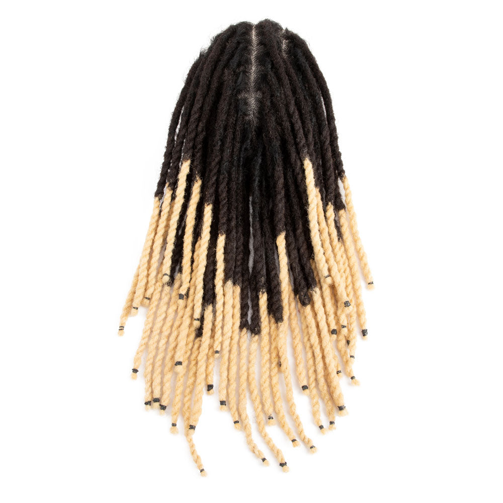 Deux brins Twist Dreadlocks Toupee Afro Retwisting Locs Unité de base pour hommes noirs 100 % cheveux humains Weave Hair Unit 8 x 10 pouces avec dentelle transparente