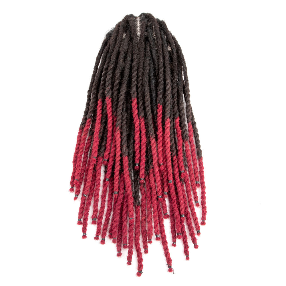 Deux brins Twist Dreadlocks Toupee Afro Retwisting Locs Unité de base pour hommes noirs 100 % cheveux humains Weave Hair Unit 8 x 10 pouces avec dentelle transparente