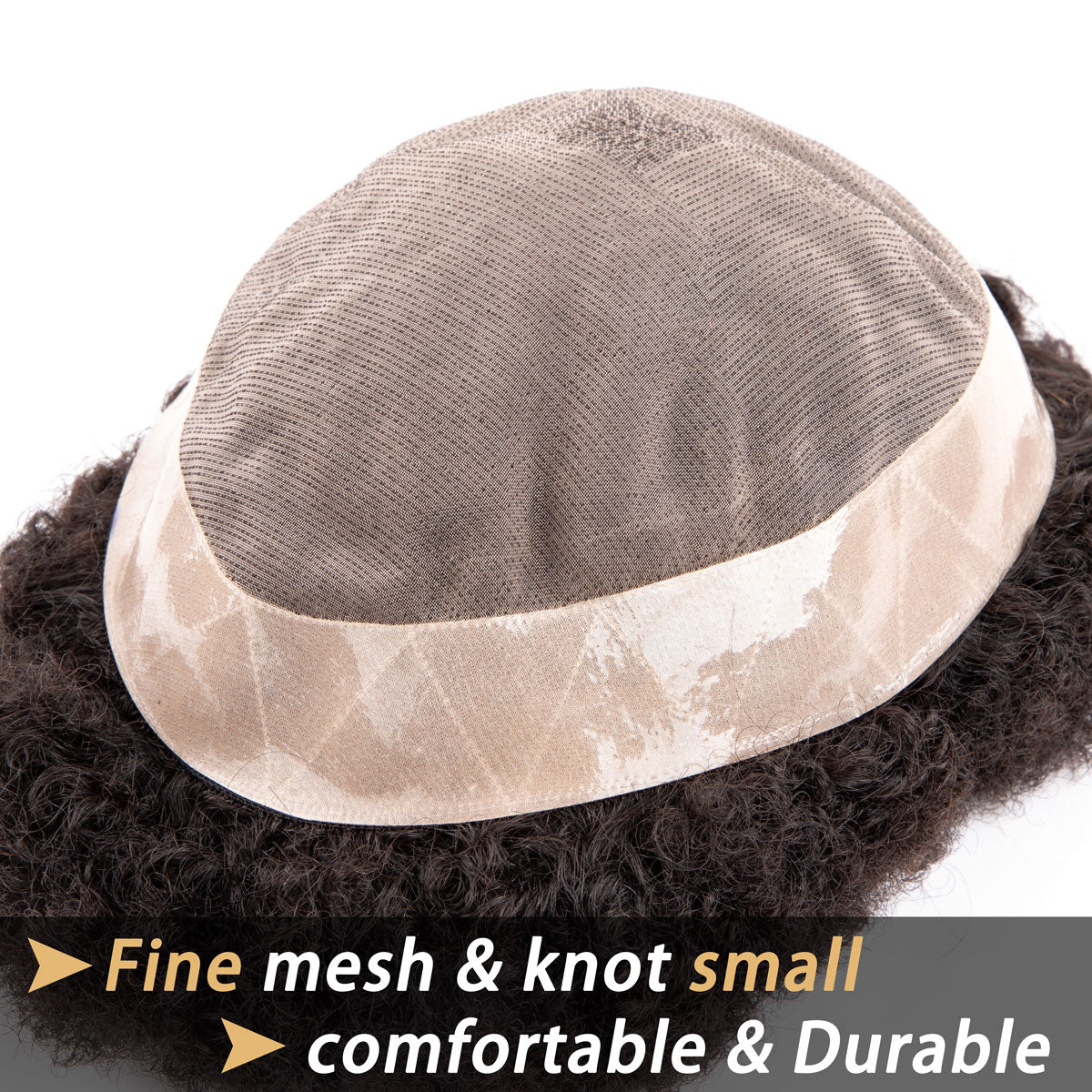 Afro Hair Toupee 4-6mm Curl 100% Human Hair Base Unit Natural Black