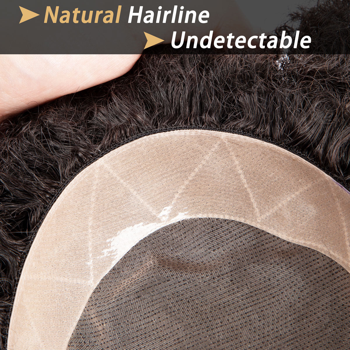 Afro Hair Toupee 4-6mm Curl 100% Human Hair Base Unit Natural Black