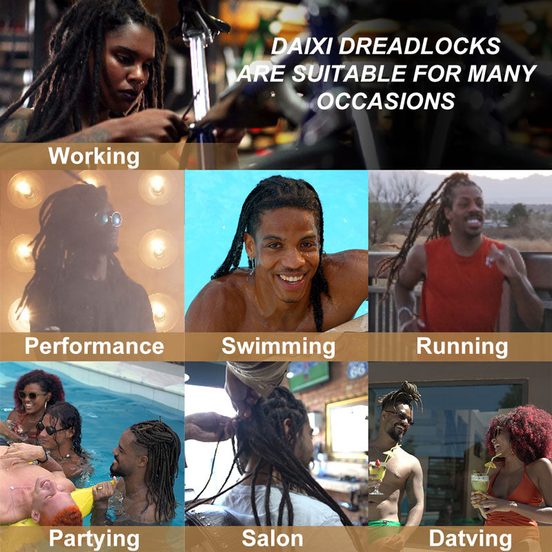 0.8cm Human Hair Loc Extensions Locs Dreads Hair Extensions For Men and Women (6-18 Inch)