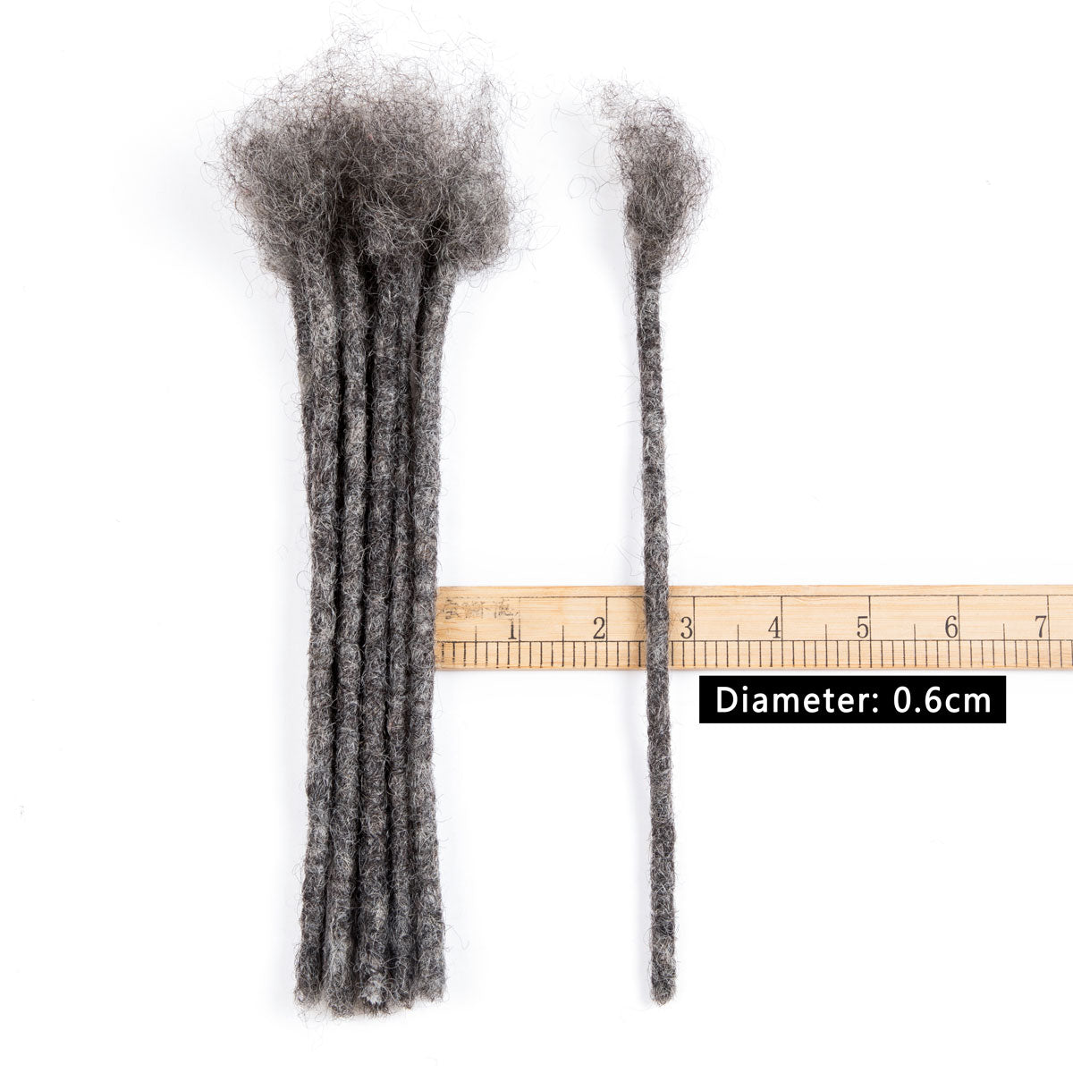 Salt & Pepper Color Dreadlocks Extensions Human Hair Handmade