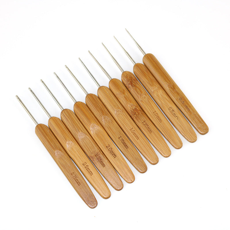 Daixi Dreadology Crochet Hook Wooden Handle Crochet Needle 0.5mm 0.75mm