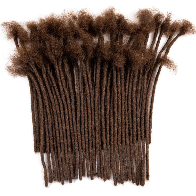 #4 Dark Brown Colored Human Hair Loc Extensions Handmade Locs For Men and Women - Handmade #4 dark brown human hair loc extensions bundle for men and women
