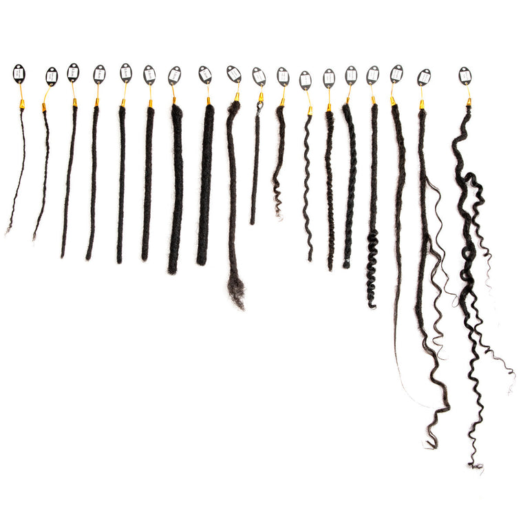 Daixi Dreadology Dreadlocks Styling Ring - Daixi Dreadology Styling Ring: diverse dreadlock samples with varying textures, widths, and styles.