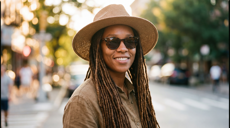 A Practical Guide to Visual Harmony With Loc Extensions, Sunglasses, and Hats