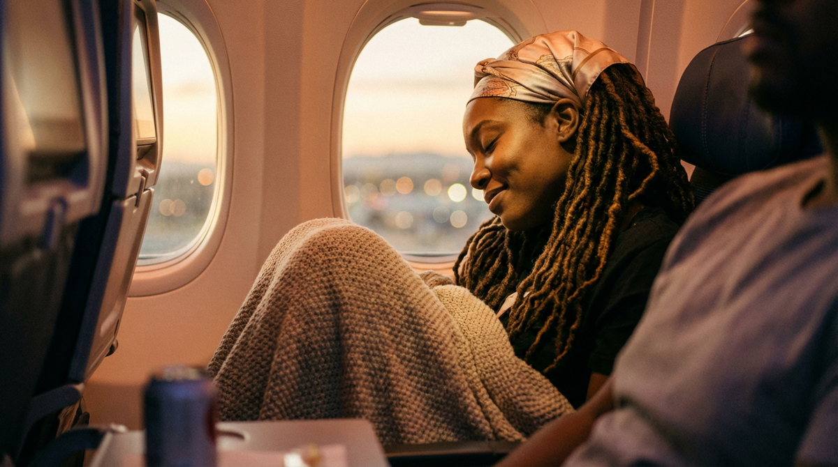 Long-Haul Flight Tips for Better Sleep With 24-Inch Locs