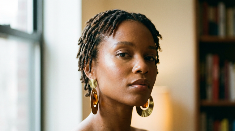 Styling Short Locs: Using Earrings to Shift Visual Focus