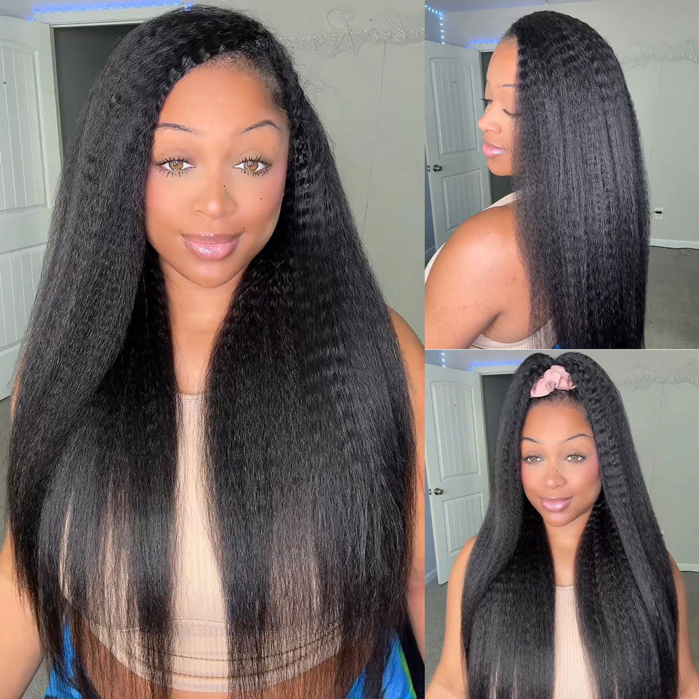 Kinky Straight Crochet Hair for Braids, Twists,  Feather Crochet Human Hair Extension