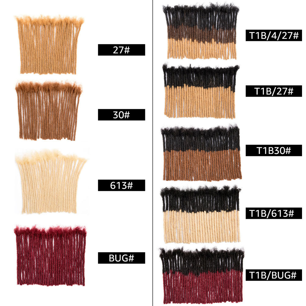 4C Extensions de dreadlocks pré-colorées Cheveux humains 8 pouces 0.8cm Extensions Locs Dreads colorées courtes permanentes