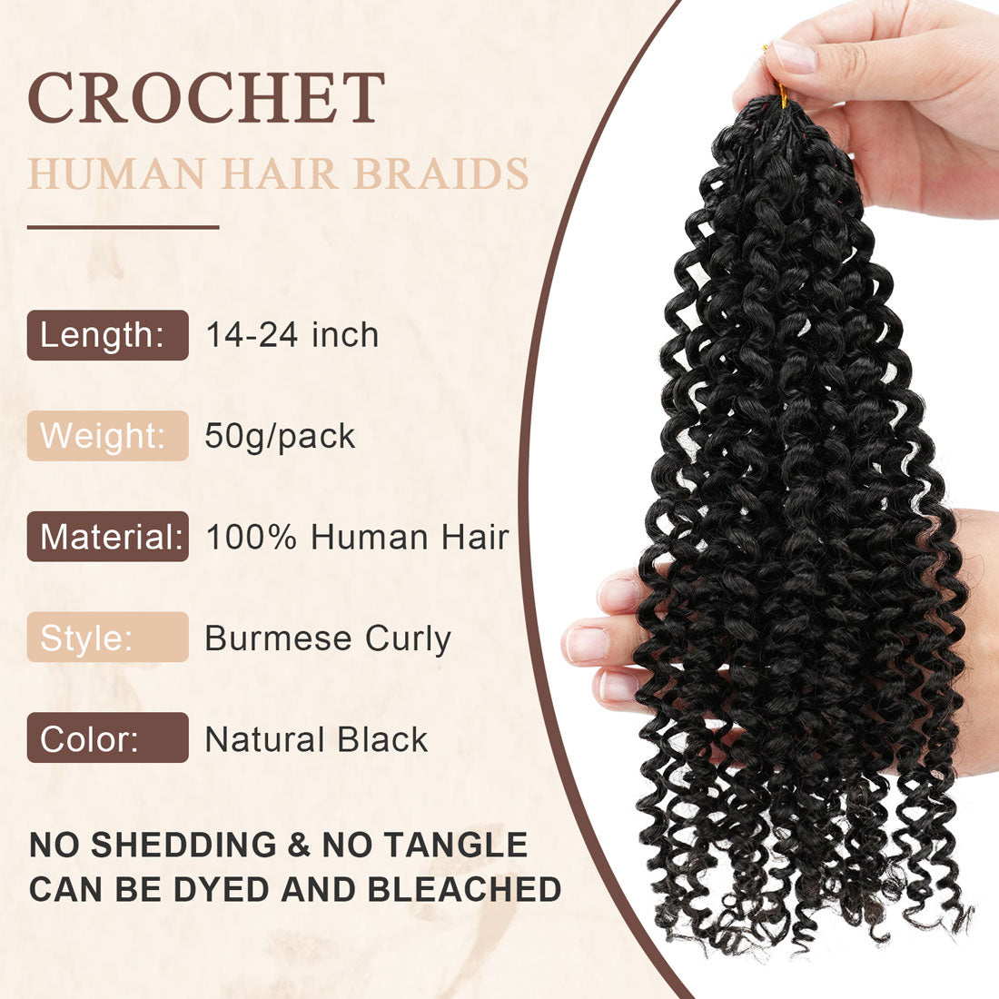 Jerry Curly Crochet Hair Natural Black Feather Human Hair Extensions
