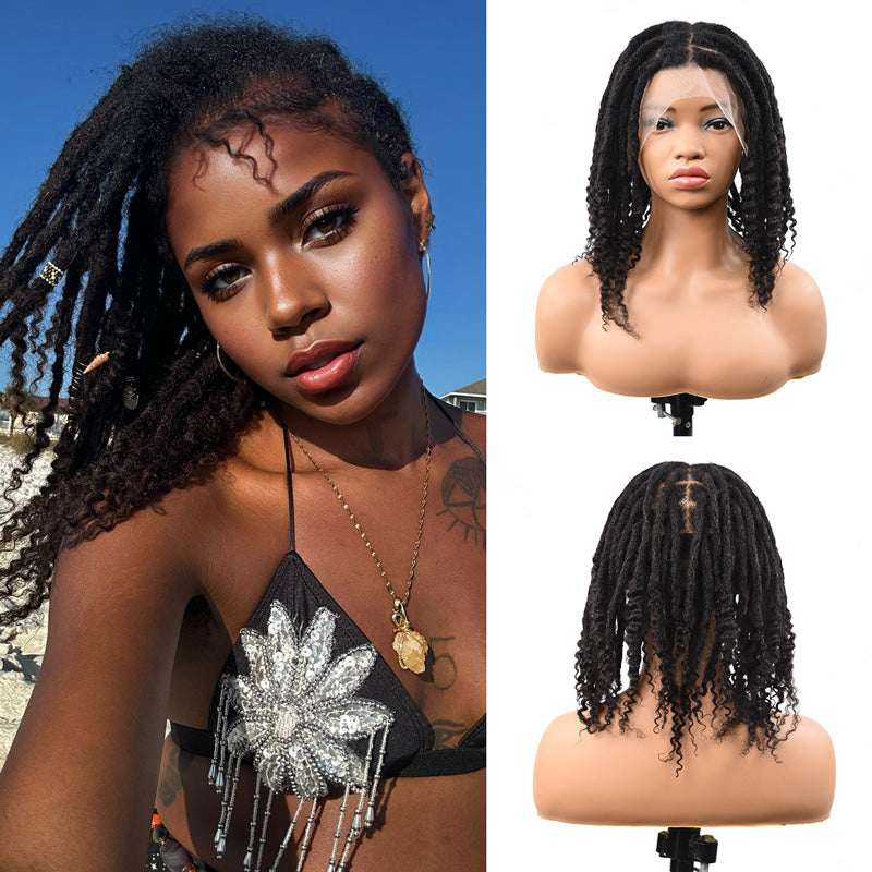 Perruque 100% Afro Human Hair Dreadlocks avec perruque Full Lace Locs pour femmes noires