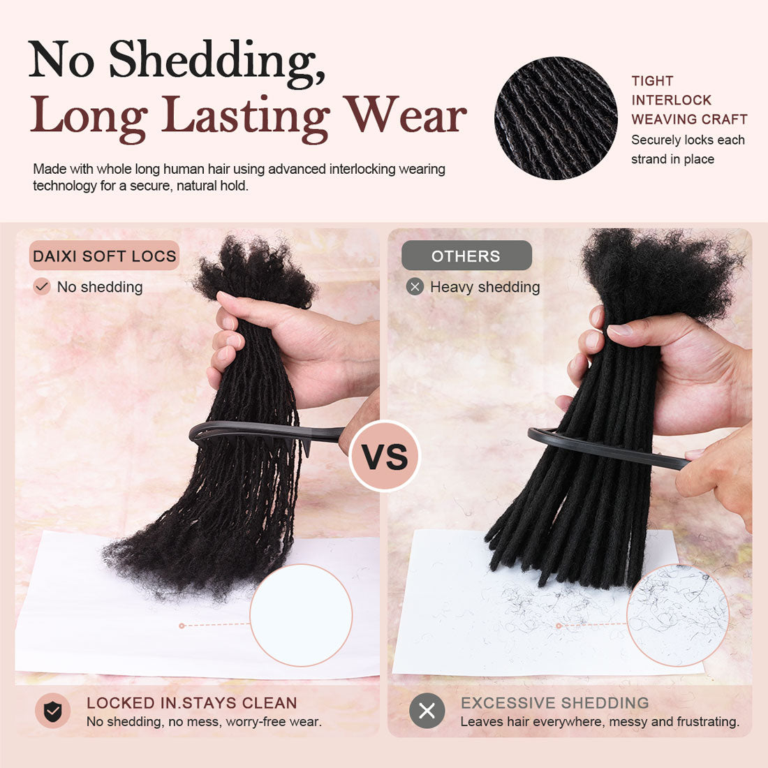 Interlocking Sisterlocks Curly Tips 100％ Real Micro Locs Extensions Human Hair, Full Handmade Natural Black