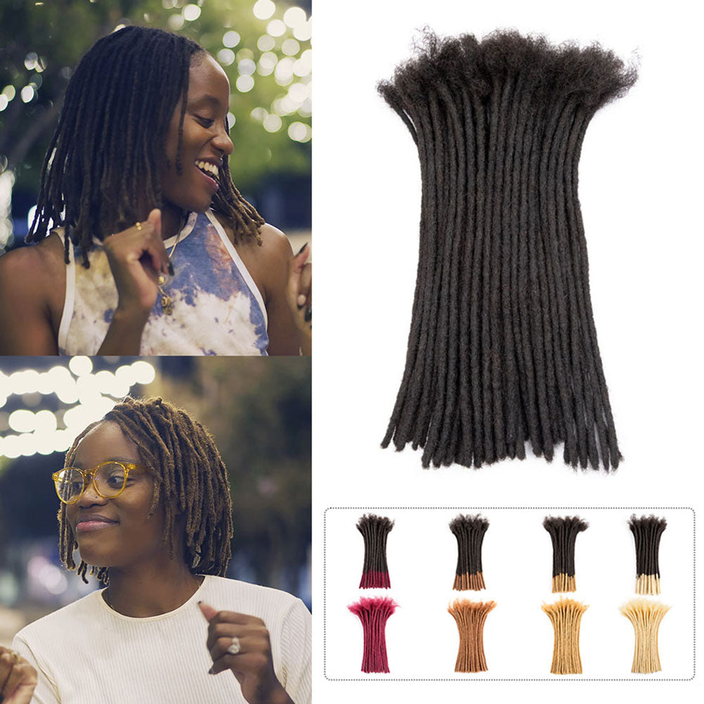 0.4cm Thickness Dreadlocks Extensions Human Hair Permanent Dreads Locs Hair Extensions 4-18 Inch