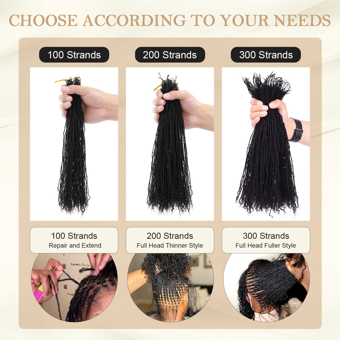 Interlocking Sisterlocks Feather Crochet Hair Extensions Curly Tips 100％ Real Micro Loc Extensions Human Hair, Natural Black
