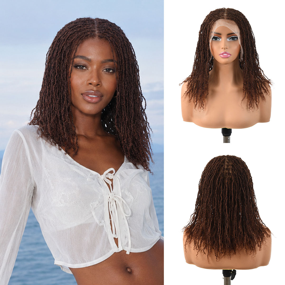 Sister Locs Human Hair Full Lace Wig