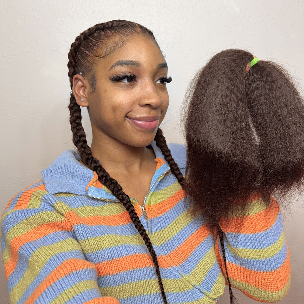 Pre Stretched Braiding Hair for Braids Twists Soft Human Hair Kinky Straight Texture 100% Virgin Hair Extensions