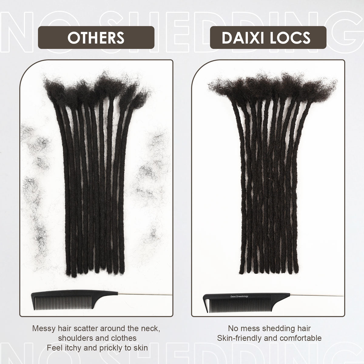 Fusion Locs 100％ Human Hair Loc Extensions, Lighter and Softer, Natural Black