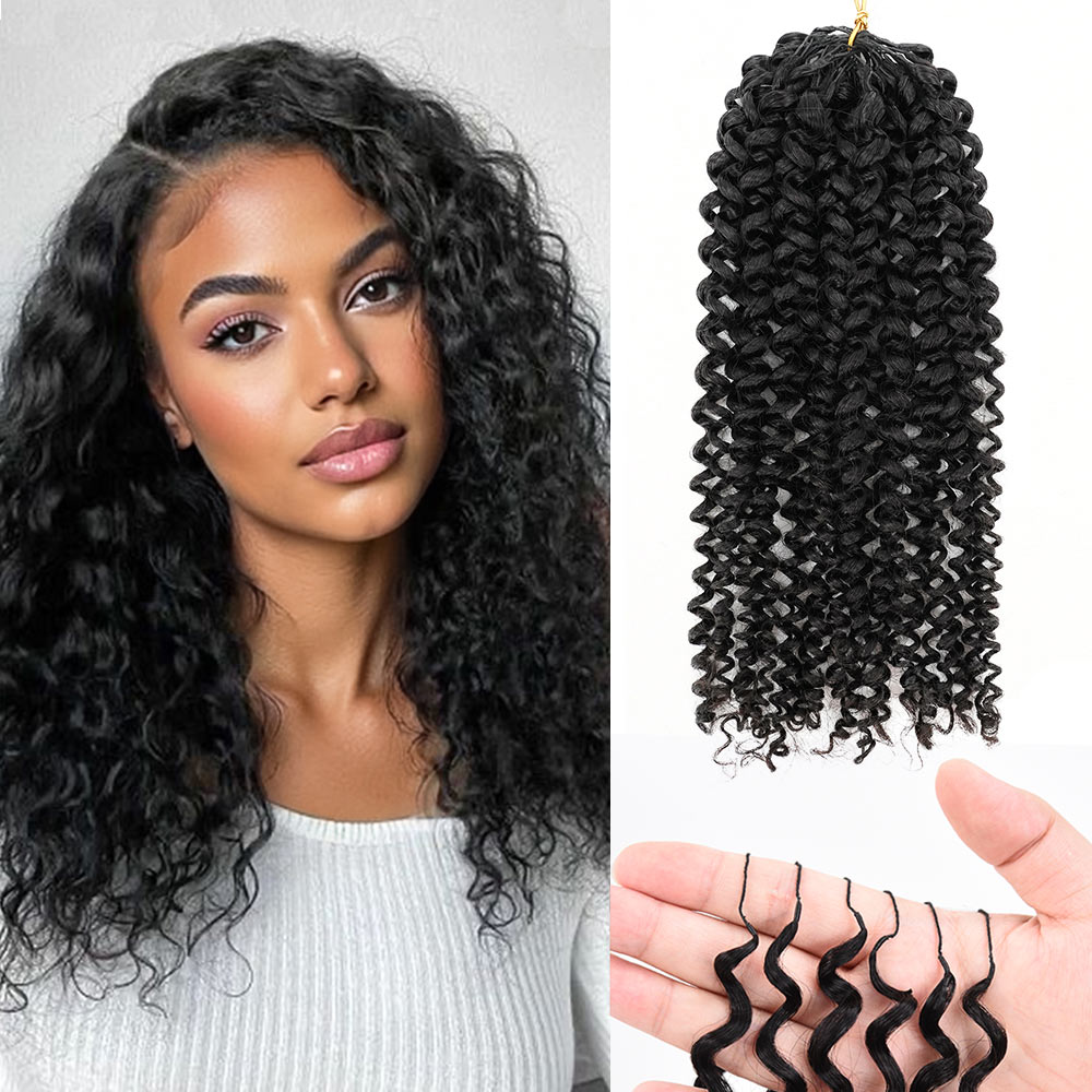 Jerry Curly Crochet Hair Natural Black Feather Human Hair Extensions