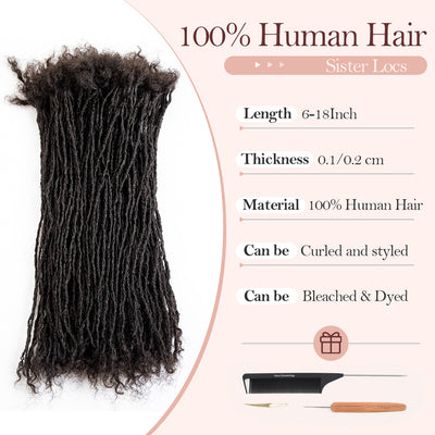 Interlocked Locs | 100% Human Hair Micro & Sisterlocks