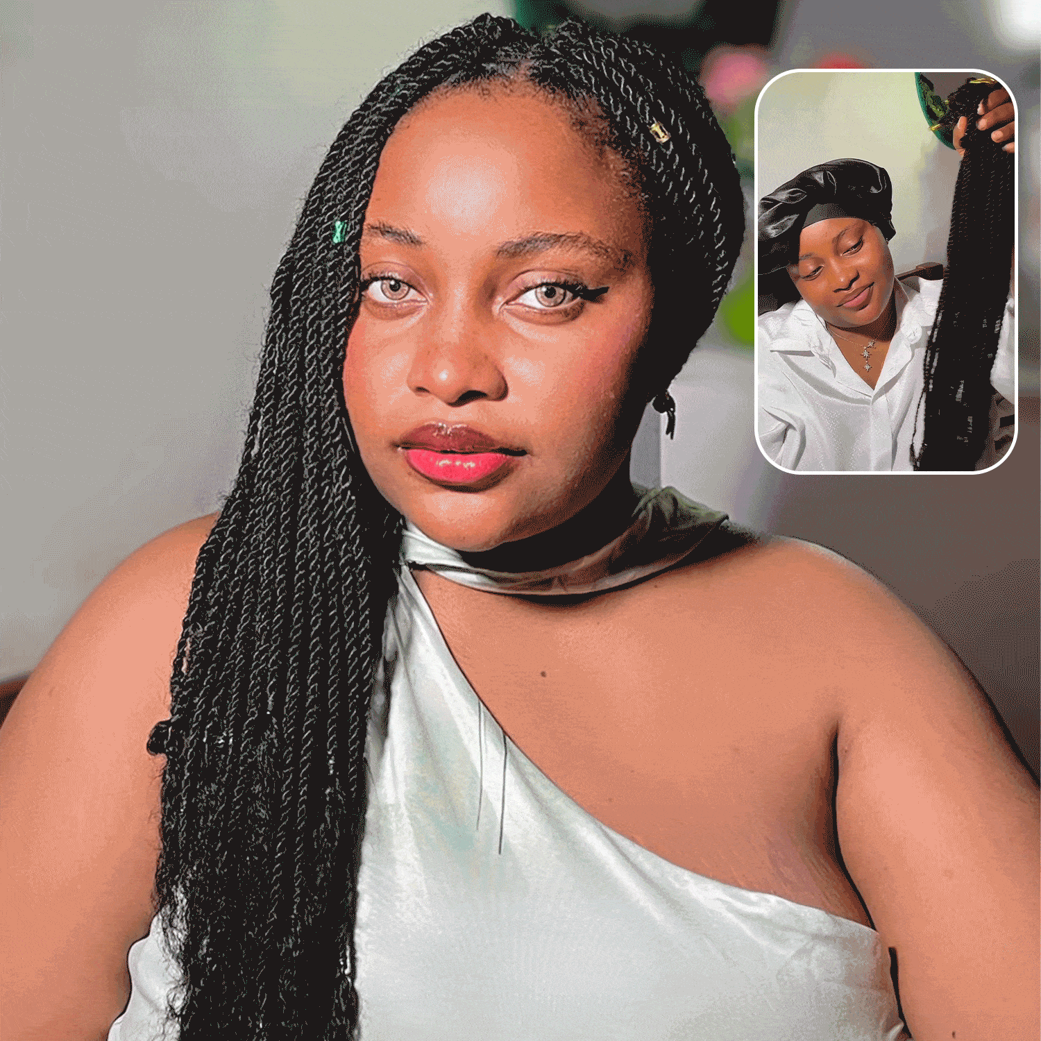 Pre-Looped Mini Twist Human Hair Extensions Natural Black