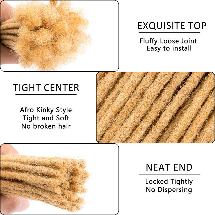 27 # Dreads Extensions Dreadlocks de Cheveux Humains 8 Pouces Locs Cheveux 0.4cm-0.8cm