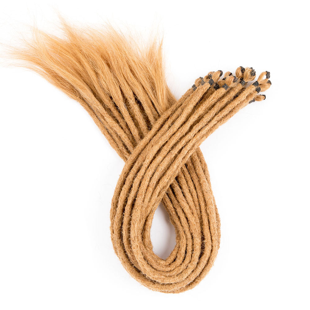 Pre-Looped Straight Human Hair Dreadlocks Extensions Single Ended Handmade Locs For Men and Women 0.6cm Thickness