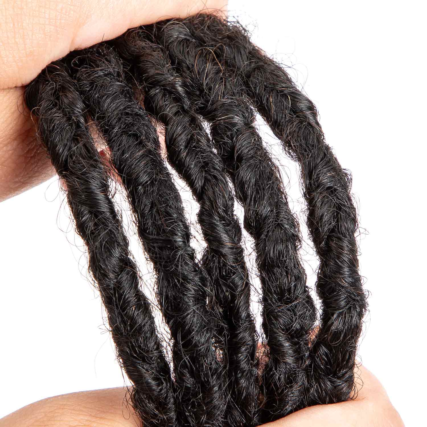 Interlocking Locs 100％ Real Human Hair Loc Extensions, Whole long hair, Full Handmade natural black