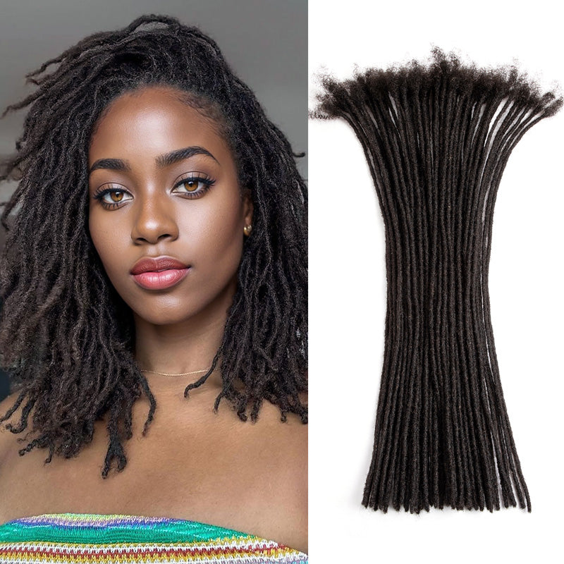 0.2cm Thickness Human Hair Dreadlocks Extensions Locs Hair Extensions For Men and Women 4-18 Inch