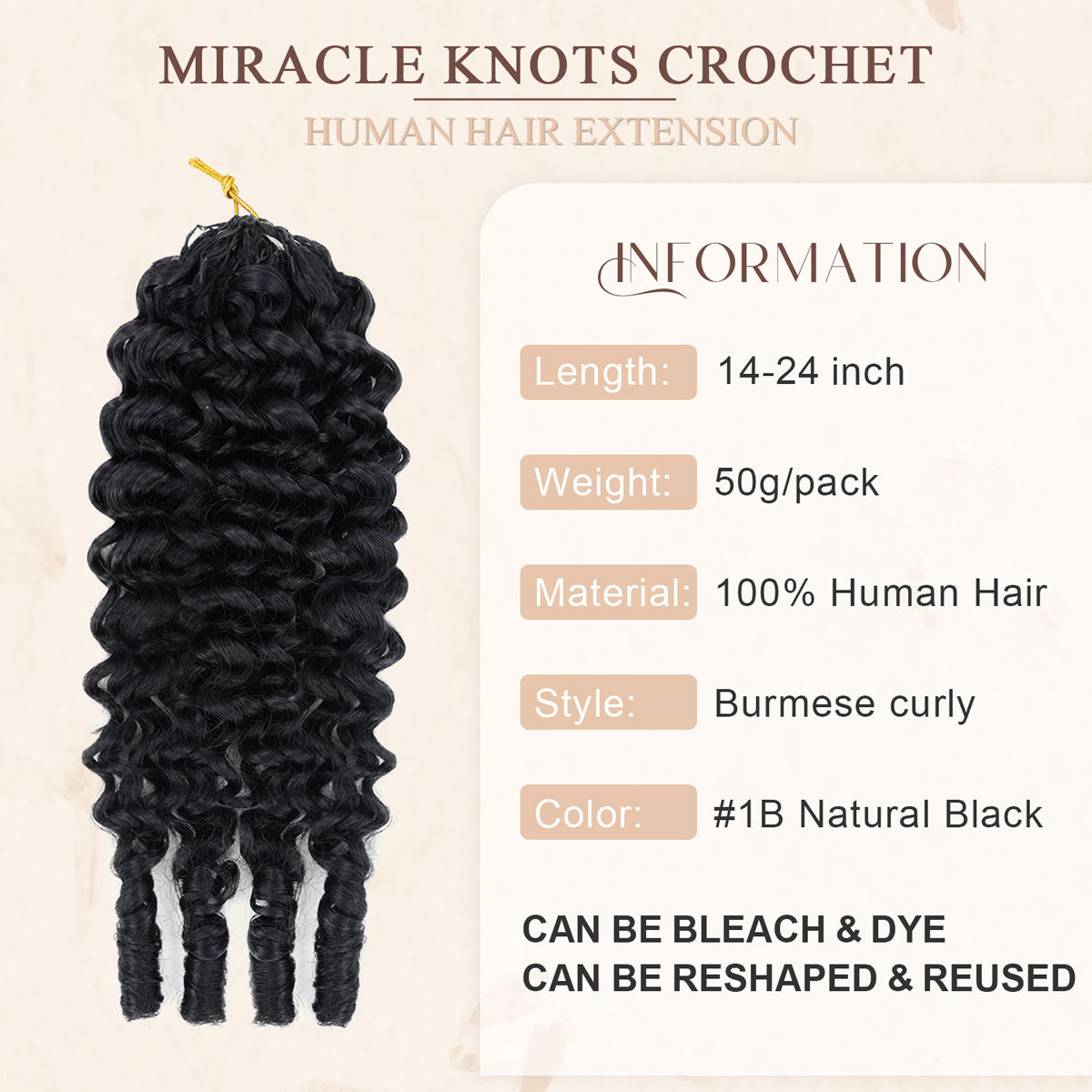 Burmese Curly Crochet Hair Natural Black Feather Human Hair Extension