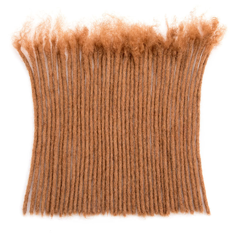 #30 Extensions de dreadlocks de cheveux humains bruns Locs faits à la main épaisseur de 0,8 cm