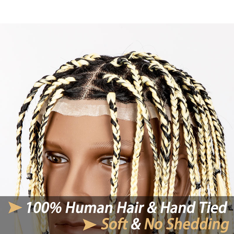  BOX BRAID HAIRSTYLES FOR MEN Long Box Braids Brazilian Virgin Human  Hair Piece 8x10 Swiss Full Lace Toupee for Black Mens : Beauty & Personal  Care