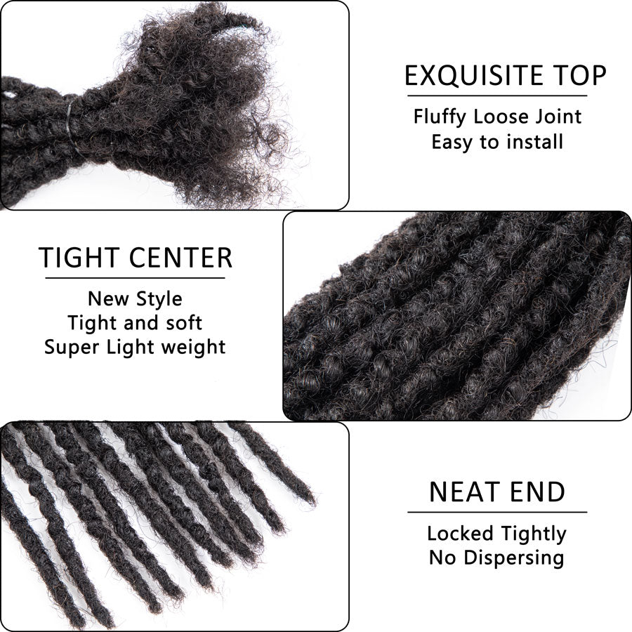 Textured Dreadlocks Extensions Human Hair Permanent Dreads Locs Hair Extensions