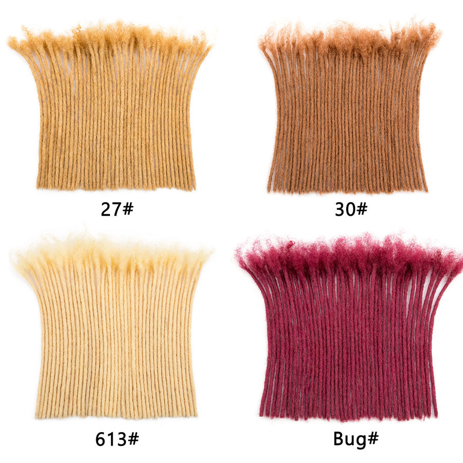 Dreadlocks colorés Extensions de cheveux humains 8 pouces Afro Short Locs Hair Dreads Styles 0.4cm-0.8cm