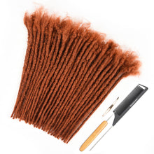 #350 ginger human hair interlocking loc extensions with dreadlock tools