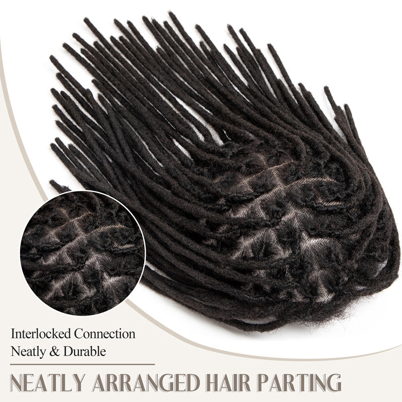 Afro Dreadlocks Toupee Afro locs Base Unit For Black Men 100% Human Hair Weave Hair Unit 8x10inch with Transparent Lace