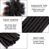 Human Hair Dreadlocks 4C Instant Permanent Locs Extensions Afro Dreads 0.6cm (6-18 Inch)
