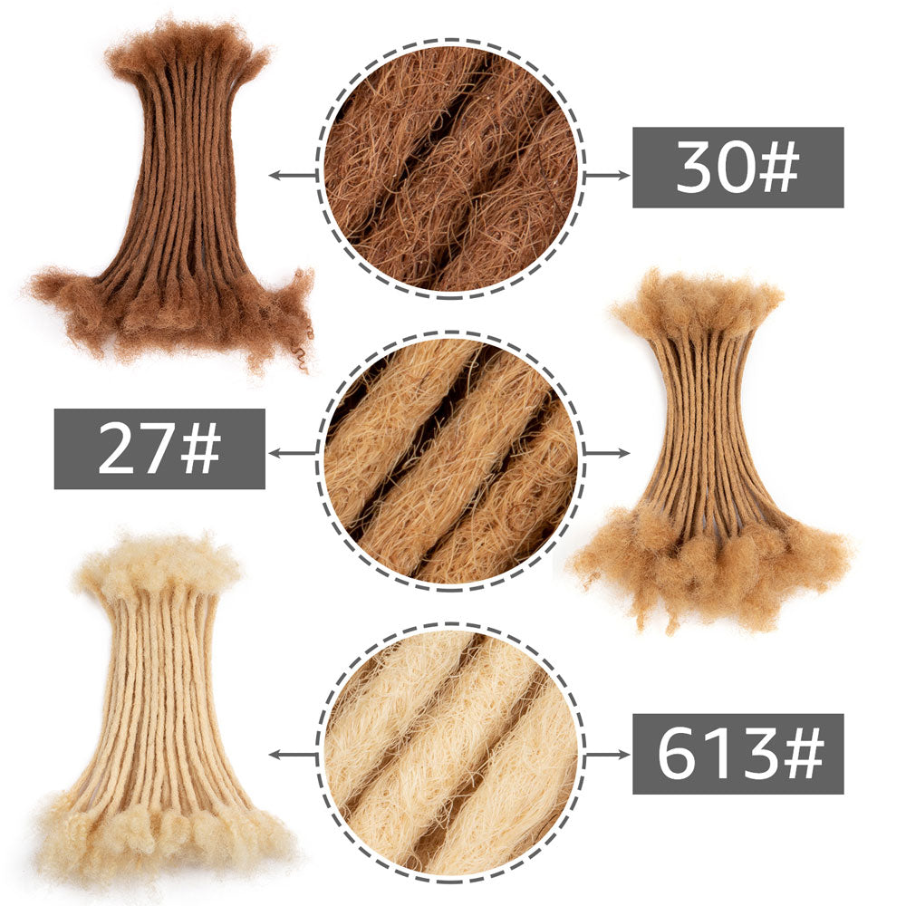Double Loose Dreadlocks Extensions Human Hair 8 inch 0.6cm Thickness