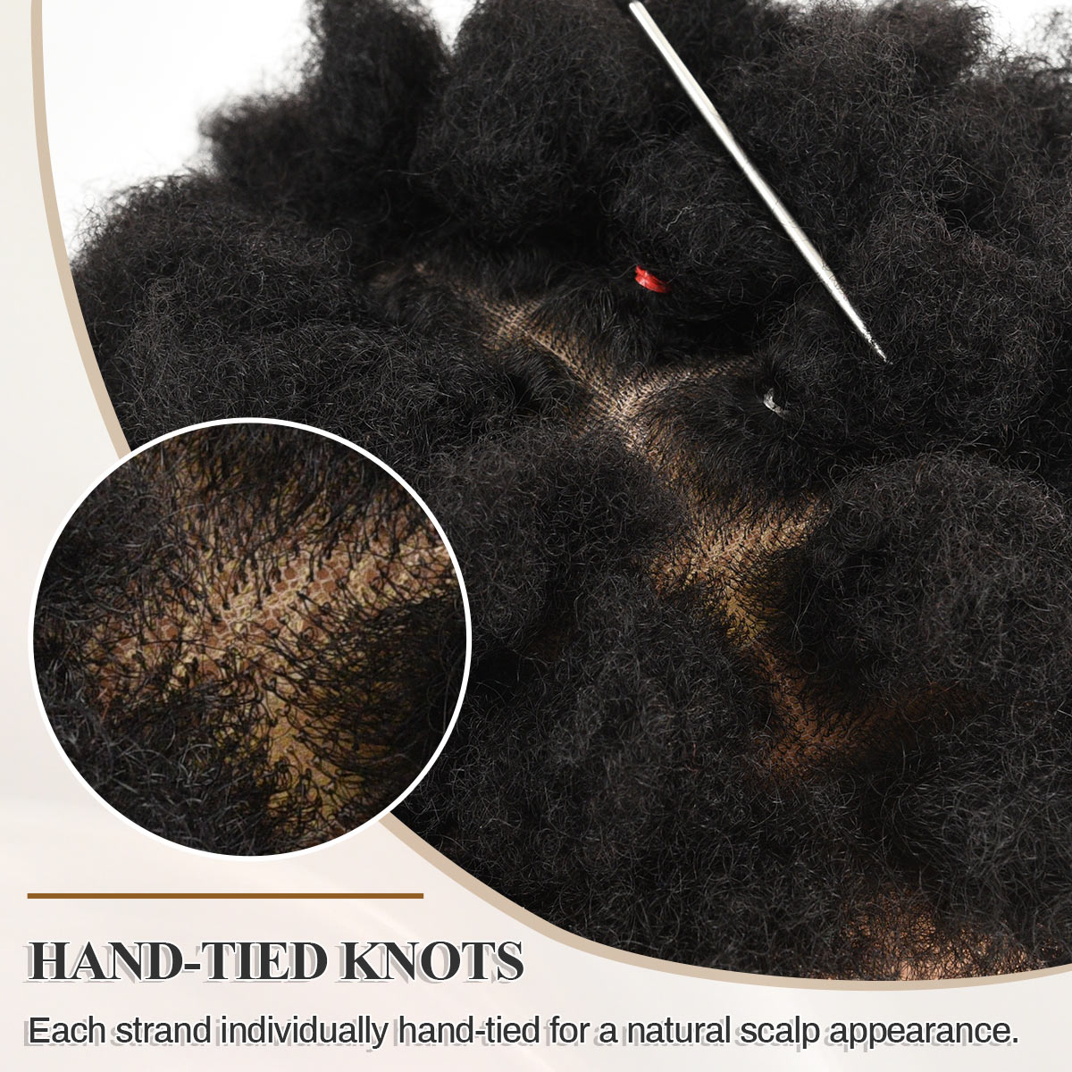 Afro Human Hair Wig Full Lace Base