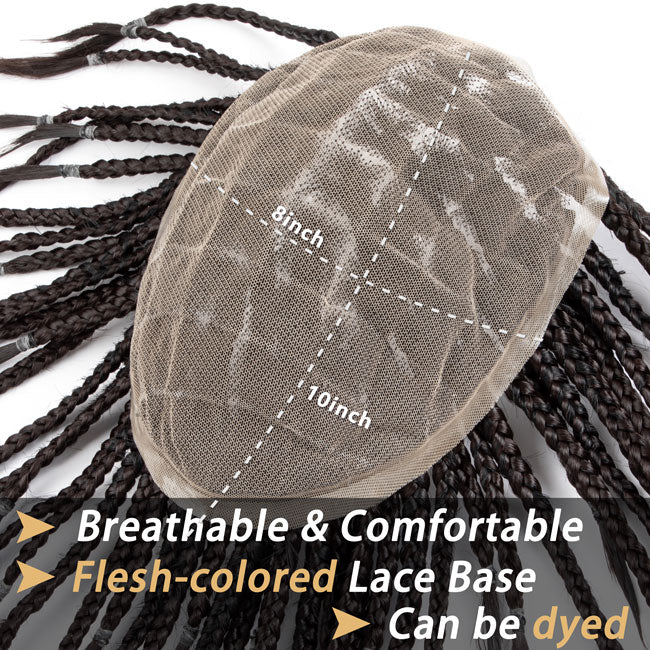 Box Braids Toupee 8x10 inches base unit with Transparent Lace