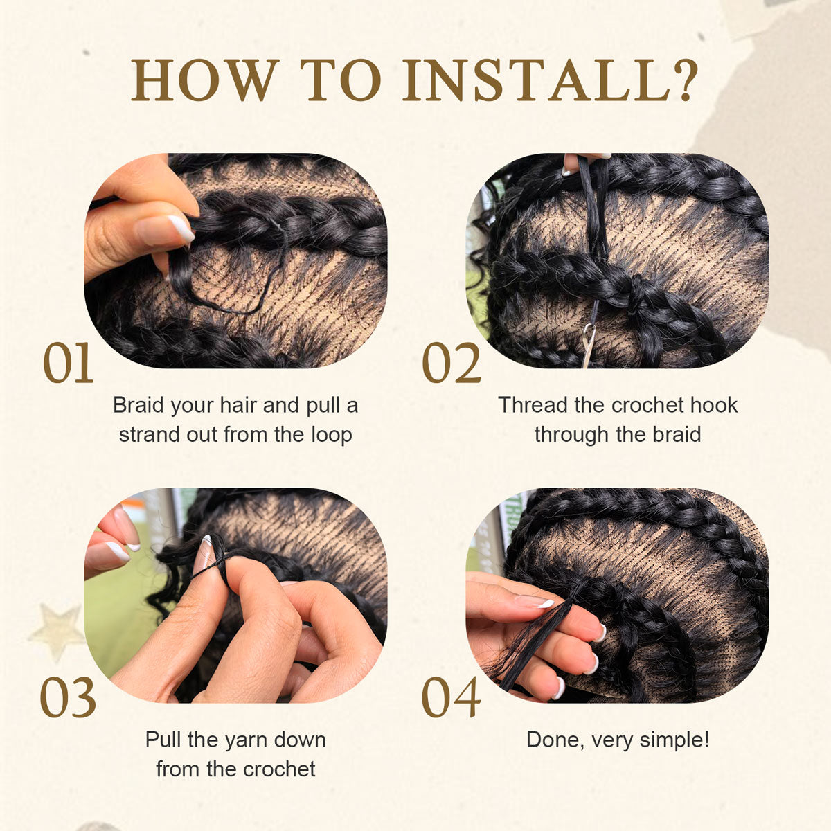 Kinky Straight Crochet Hair for Braids, Twists,  Feather Crochet Human Hair Extension