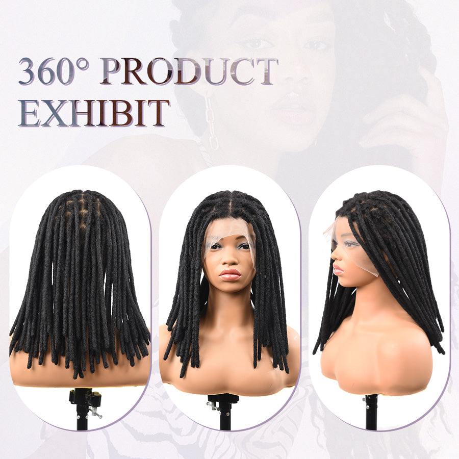 Perruque 100% Afro Human Hair Dreadlocks avec perruque Full Lace Locs pour femmes noires