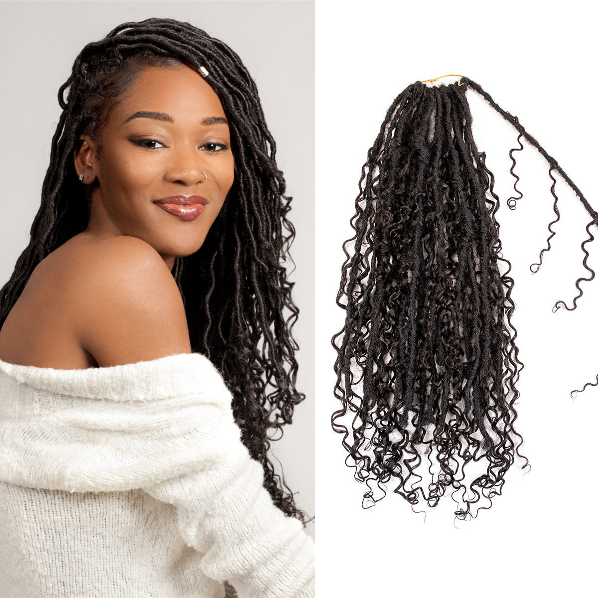 Pre Looped Crochet Boho Locs Human Hair Curls