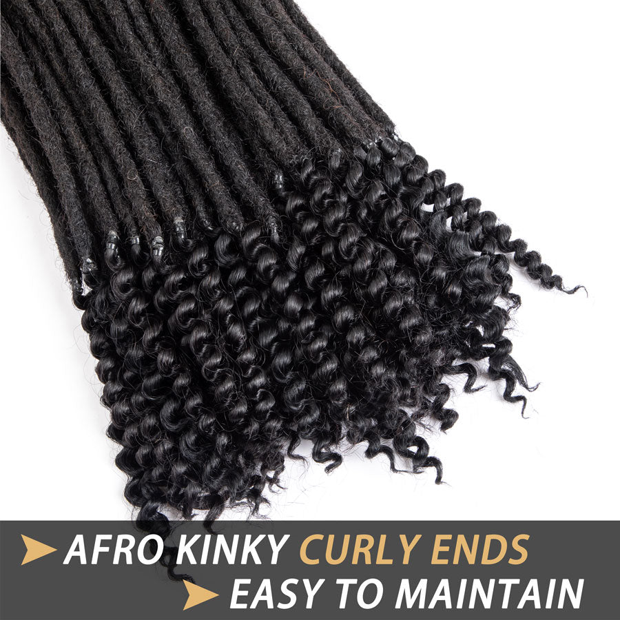 0.6cm Afro Human Hair Dreadlocks with Curly Ends For Men and Women