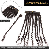 Human Hair Dreadlocks Extensions Freego Curly Ends Handmade Permanent Dreads Locs Hair Extensions